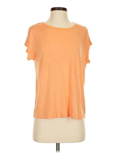 Pre-owned Muk Luks Short Sleeve Top Orange Scoop Neck Tops
