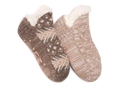 Muk Luks Shortie Cabin Socks 2 Pack In Multi