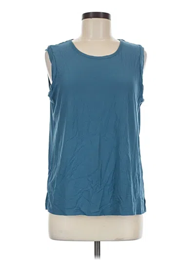 Pre-owned Muk Luks Sleeveless Top Teal Scoop Neck Tops