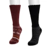 Muk Luks Slouch Heat Retainer Socks 2 Pair Pack In Multi