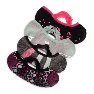 Muk Luks Studio Socks Criss Cross Ballerina 4 Pair Pack In Multi