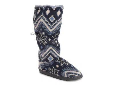 Muk Luks Tabbi Boot Slipper In Blue