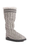 Muk Luks Tabbi Toggle Faux Shearling Slipper In Grey Cable