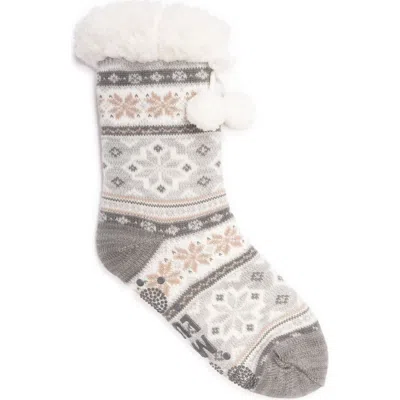 Muk Luks Tall Cabin Sox In Gray