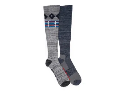 Muk Luks Tall Compression Knee Socks 2 Pack In Gray