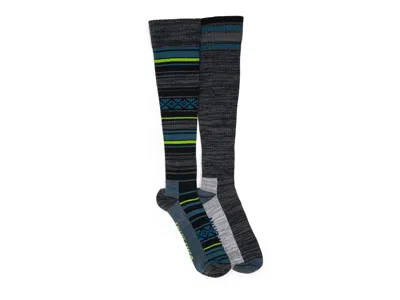 Muk Luks Tall Compression Knee Socks 2 Pack In Black