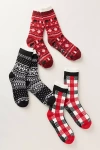 Muk Luks Tall Cozy Lounge Socks, Set Of 3 In Multi