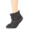 Muk Luks Tall Cuff Brushed Womens 1 Pair Slipper Socks In Black