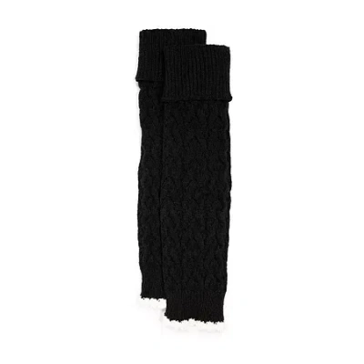 Muk Luks Tall Pointelle Womens 1 Pair Leg Warmers In Black