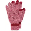Muk Luks Texting Knit Gloves In Red