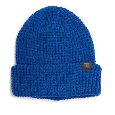 Muk Luks Unisex Cuffed Waffle Stitch Knit Beanie In Blue