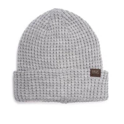 Muk Luks Unisex Cuffed Waffle Stitch Knit Beanie In Gray