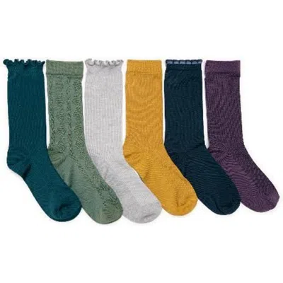 Muk Luks Whisper Soft Crew Socks 6 Pair Pack In Multi