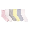 Muk Luks Whisper Soft Crew Socks 6 Pair Pack In Pink