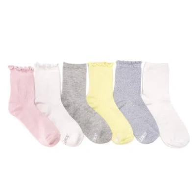 Muk Luks Whisper Soft Crew Socks 6 Pair Pack In Pink