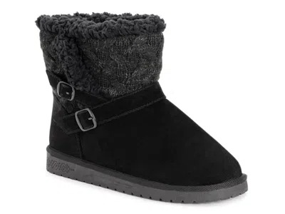 Muk Luks Wide Width Alyx Bootie In Black