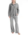 Muk Luks Women's 3-piece Quilted Lounge Set In Heather Gray