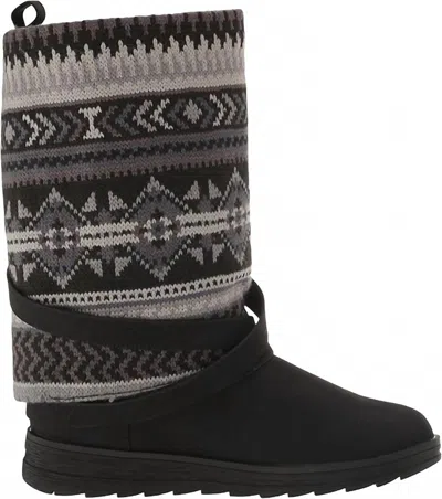 Muk Luks Women's Natalie Nikki Boot In Ebony Multi In Black