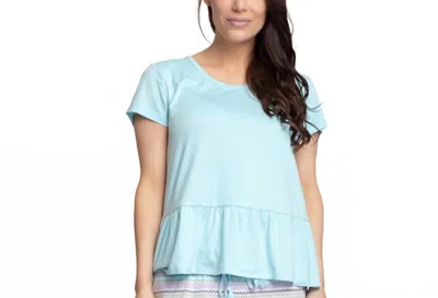 Muk Luks Women's Solid Short Sleeve Top In Blue