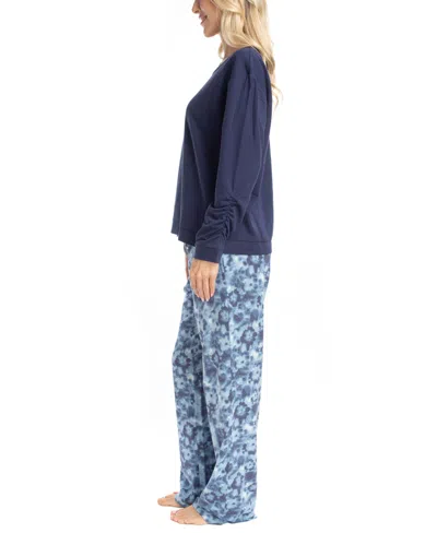 Muk Luks Women's Sweater Weather Pajama Set In Blue