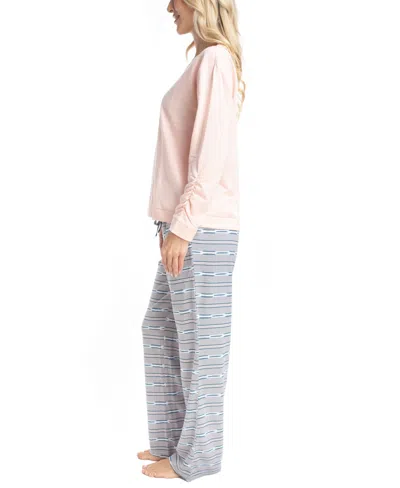 Muk Luks Women's Sweater Weather Pajama Set In Pink