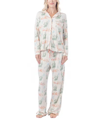 Muk Luks Women's Western Prairie Print Pajama Set In Wild West