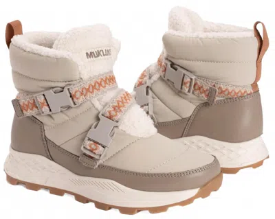 Muk Luks Women's Wren Water Repellant Winter Bootie In Taupe In Gray