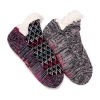 Muk Luks Womens 2 Pair Slipper Socks In Black