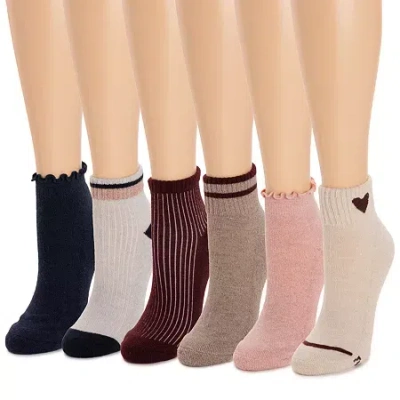Muk Luks Womens 6 Pair Crew Socks In Multi