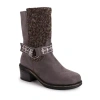 Muk Luks Womens Arya Alice Stacked Heel Dress Boots In Gray