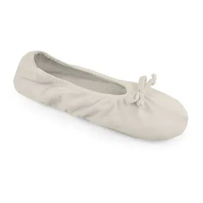 Muk Luks Womens Ballerina Slippers In White