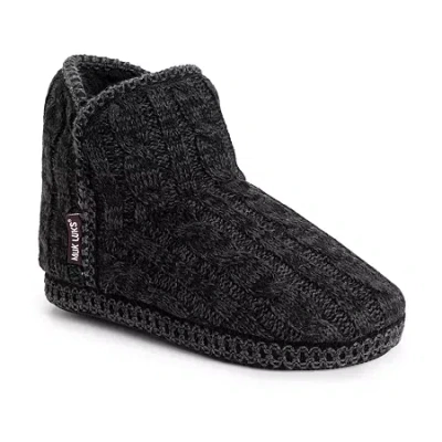 Muk Luks Womens Bootie Slippers In Black