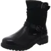 Muk Luks Womens Buckle Leather Ankle Boots In Black