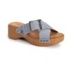 Muk Luks Womens Charlotte Wedge Sandals In Blue
