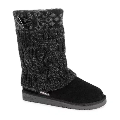 Muk Luks Womens Cheryl Boot Flat Heel Booties In Black