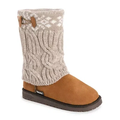 Muk Luks Womens Cheryl Boot Flat Heel Booties In Multi