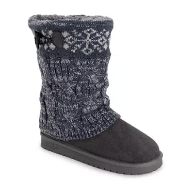 Muk Luks Womens Cheryl Boot Flat Heel Booties In Multi