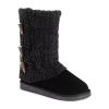 Muk Luks Womens Cheryl Cuff Boot Flat Heel Booties In Black