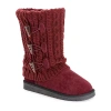 Muk Luks Womens Cheryl Flat Heel Dress Boots In Burgundy