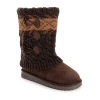 Muk Luks Womens Cheryl Flat Heel Winter Boots In Brown