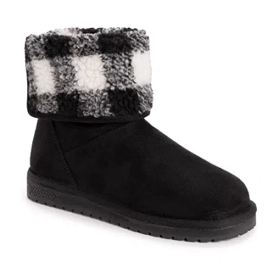 Muk Luks Womens Clover Flat Heel Winter Boots In Black