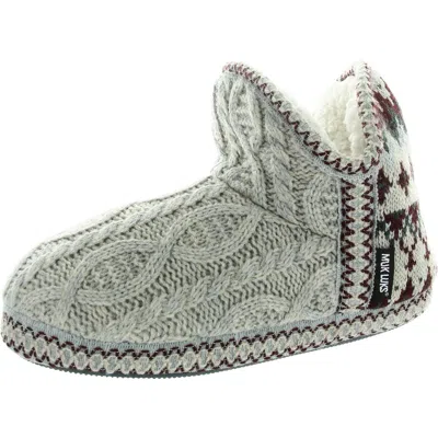 Muk Luks Womens Crochet Polyester Slide Slippers In Grey