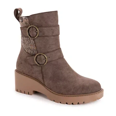 Muk Luks Womens Fainley Faith Block Heel Dress Boots In Brown