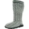 Muk Luks Womens Faux Fur Lined Faux Fur Slide Slippers In Grey