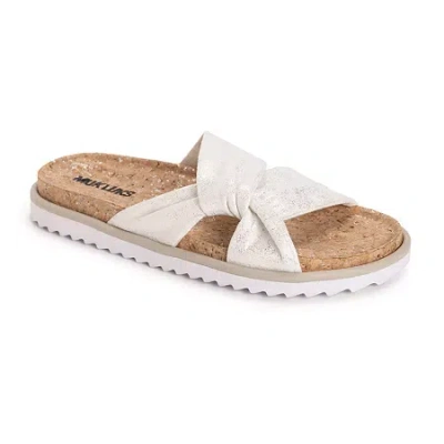 Muk Luks Womens Jazmine Sandal Flat Sandals In White