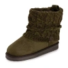 Muk Luks Womens Laurel Boot Flat Heel Booties In Green