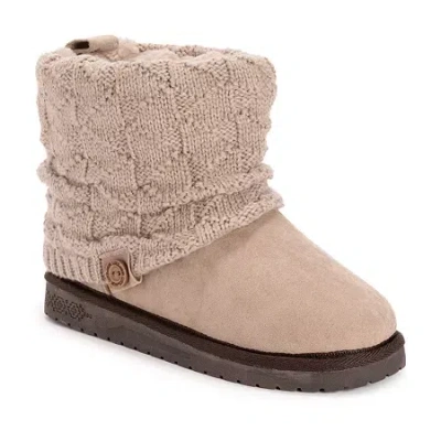 Muk Luks Womens Laurel Flat Heel Booties In Pink