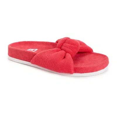 Muk Luks Womens Memory Foam Slip-on Slippers In Red