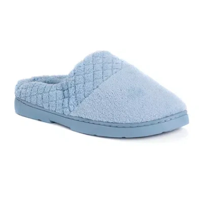 Muk Luks Womens Micro Chenille Clog Slippers In Blue