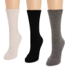 Muk Luks Womens Multi-pack 3 Pair Boot Socks In Multi